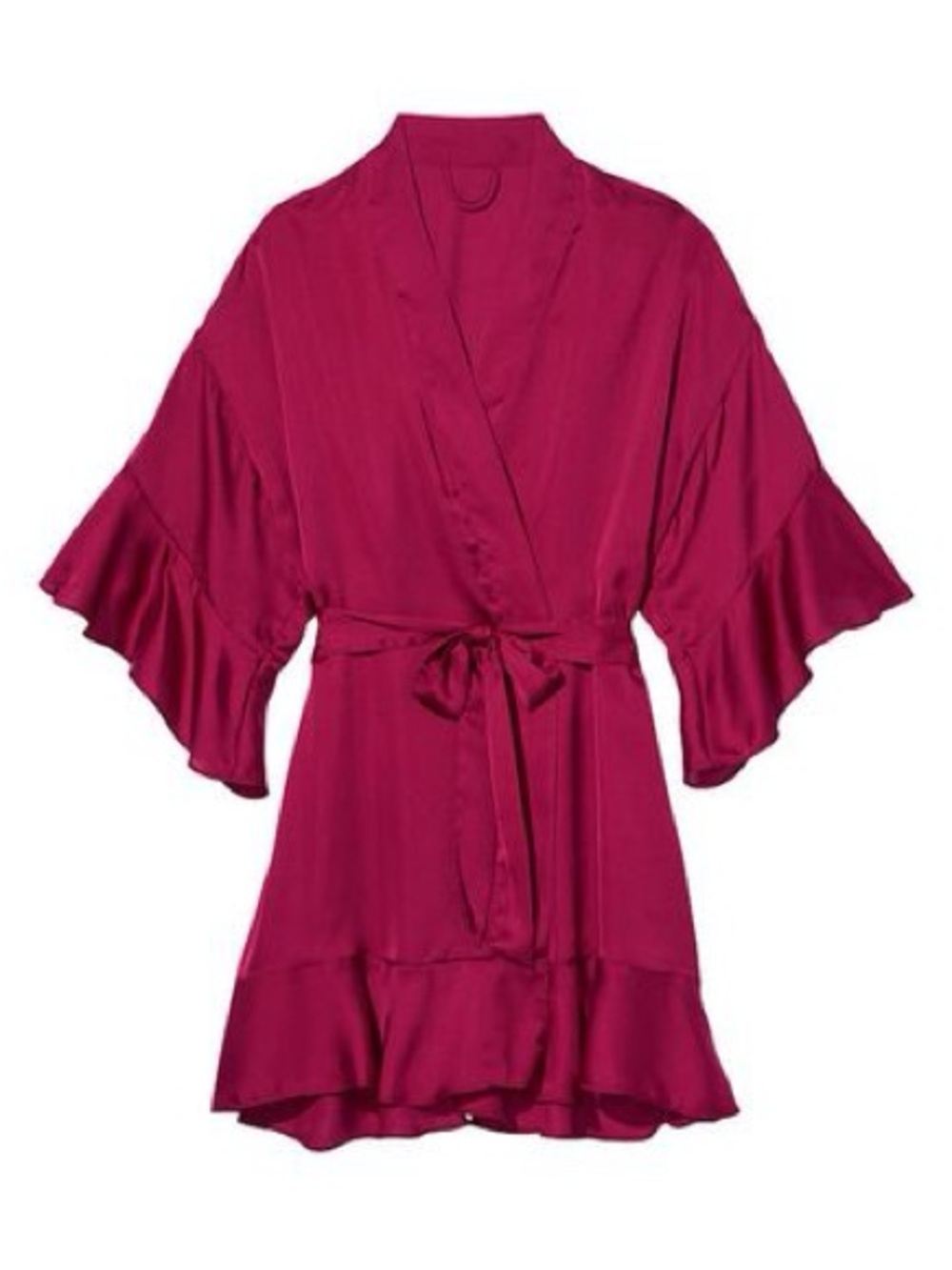 Victoria’s Secret Flounce Robe in Maroon - Picture 3 of 8